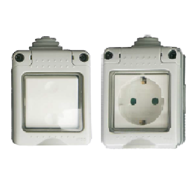 Doble conmutador/interruptor de superficie estanco IP55 de 10A -  ElectroMaterial