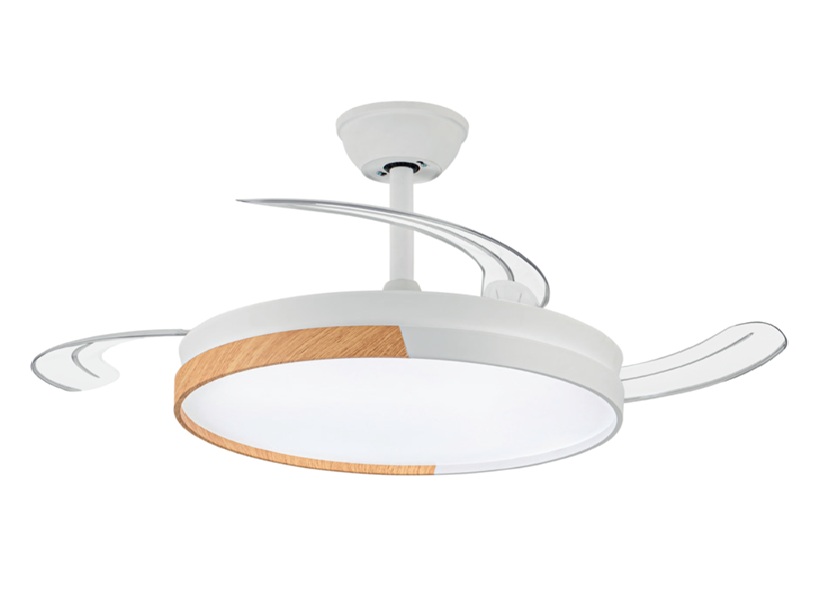 Ventilador blanco madera